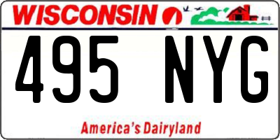 WI license plate 495NYG