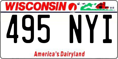 WI license plate 495NYI