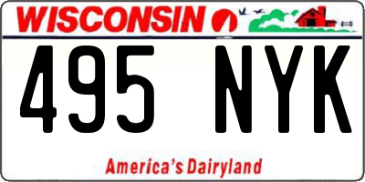 WI license plate 495NYK