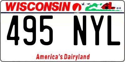 WI license plate 495NYL