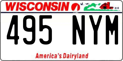 WI license plate 495NYM