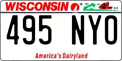 WI license plate 495NYO