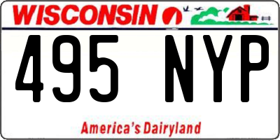 WI license plate 495NYP