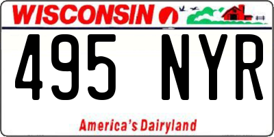 WI license plate 495NYR