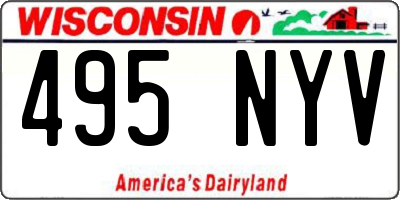 WI license plate 495NYV