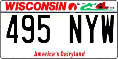 WI license plate 495NYW