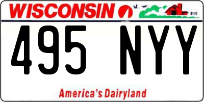 WI license plate 495NYY