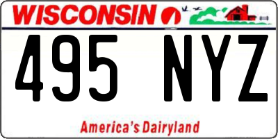 WI license plate 495NYZ