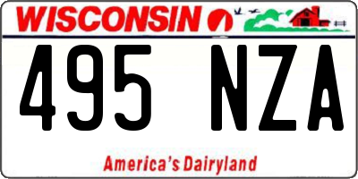 WI license plate 495NZA