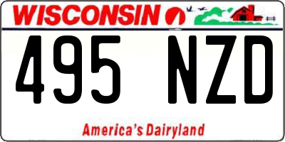 WI license plate 495NZD