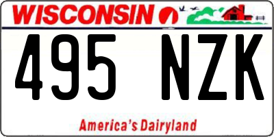 WI license plate 495NZK