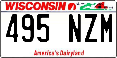 WI license plate 495NZM