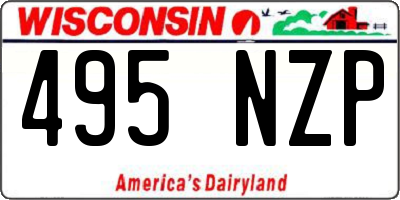 WI license plate 495NZP