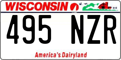WI license plate 495NZR