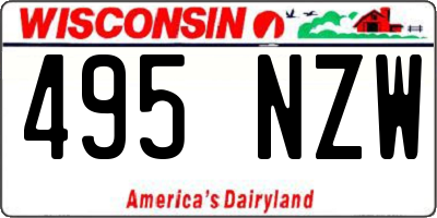 WI license plate 495NZW