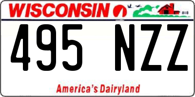 WI license plate 495NZZ