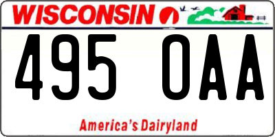 WI license plate 495OAA