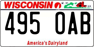 WI license plate 495OAB