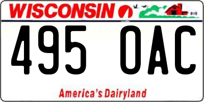 WI license plate 495OAC