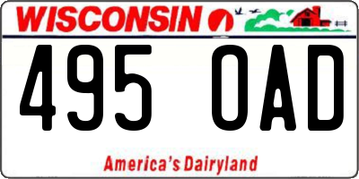 WI license plate 495OAD