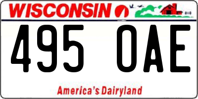 WI license plate 495OAE