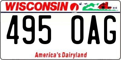 WI license plate 495OAG