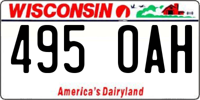 WI license plate 495OAH