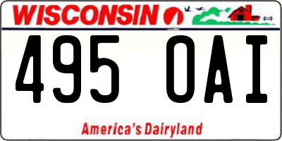 WI license plate 495OAI