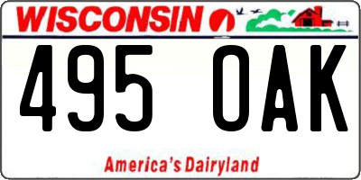 WI license plate 495OAK