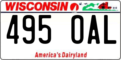 WI license plate 495OAL