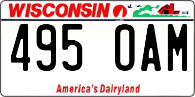 WI license plate 495OAM
