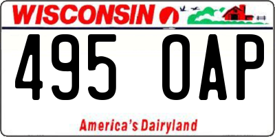 WI license plate 495OAP