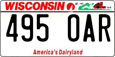 WI license plate 495OAR