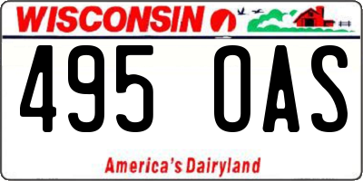 WI license plate 495OAS