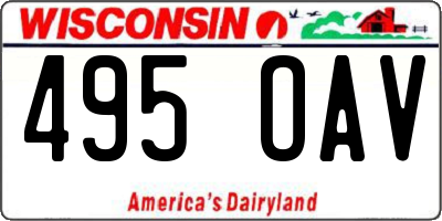 WI license plate 495OAV