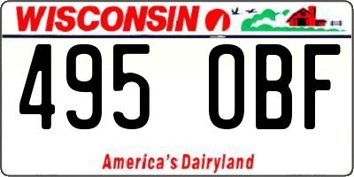 WI license plate 495OBF