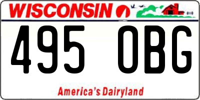 WI license plate 495OBG