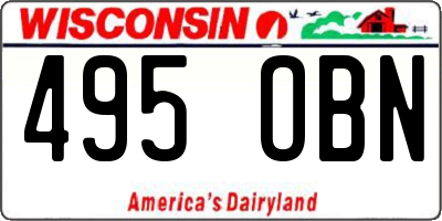 WI license plate 495OBN