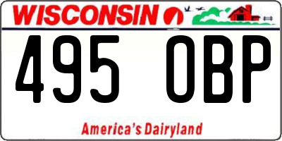 WI license plate 495OBP
