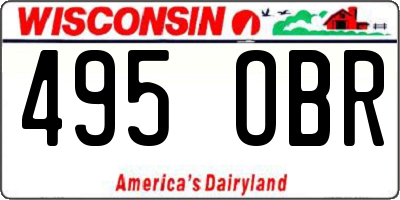 WI license plate 495OBR