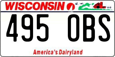 WI license plate 495OBS