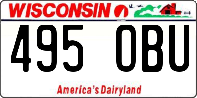 WI license plate 495OBU