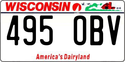 WI license plate 495OBV