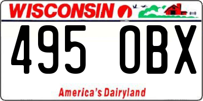 WI license plate 495OBX
