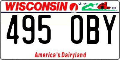 WI license plate 495OBY