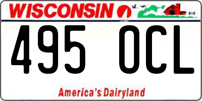 WI license plate 495OCL