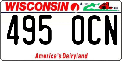 WI license plate 495OCN