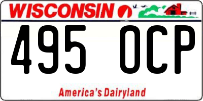 WI license plate 495OCP