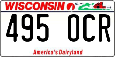WI license plate 495OCR