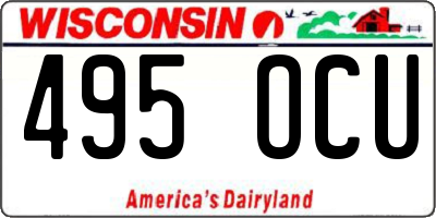 WI license plate 495OCU